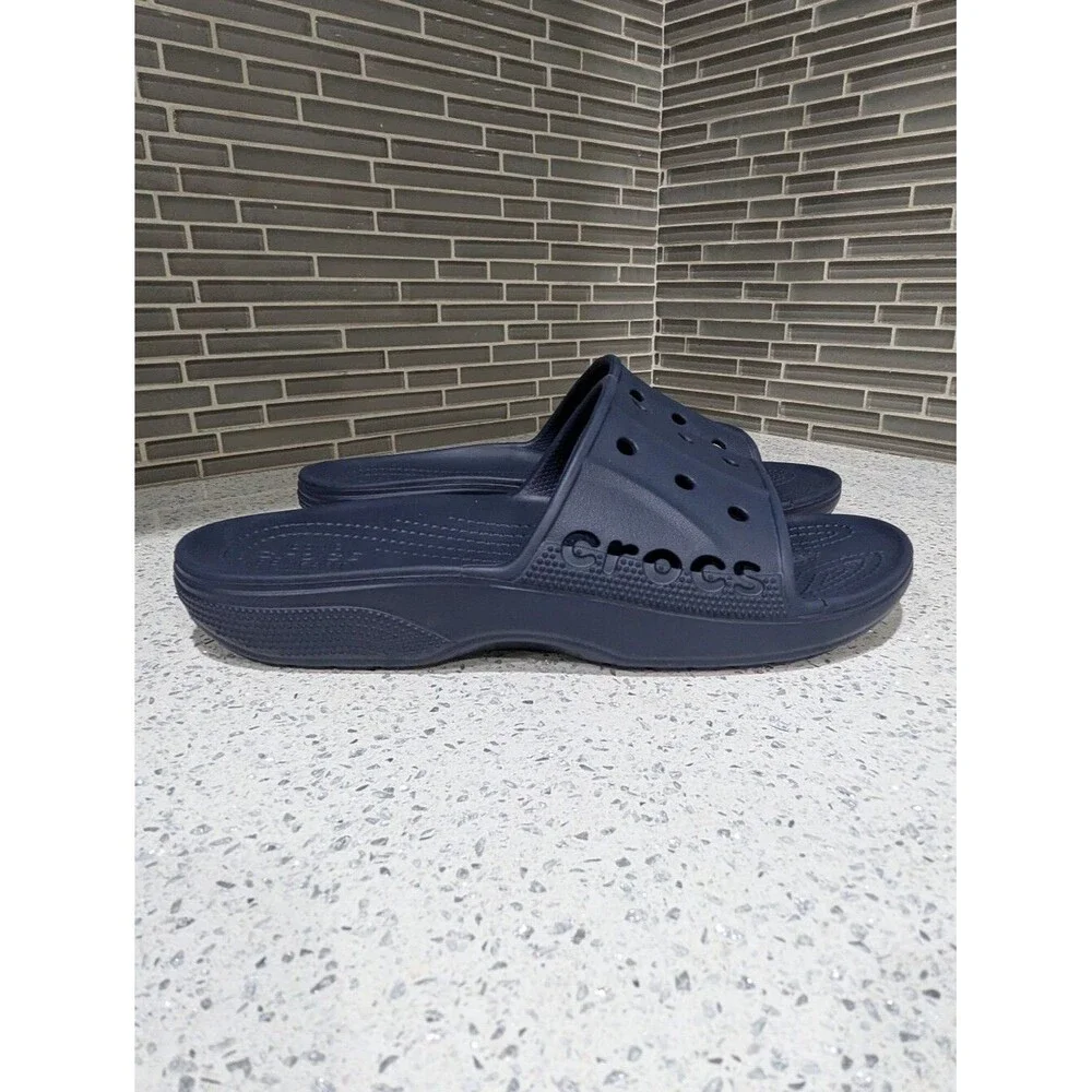 Crocs Baya Slide II 2 Navy Blue Sandal Slip-on Slide Pool Beach Men 10 Women 12